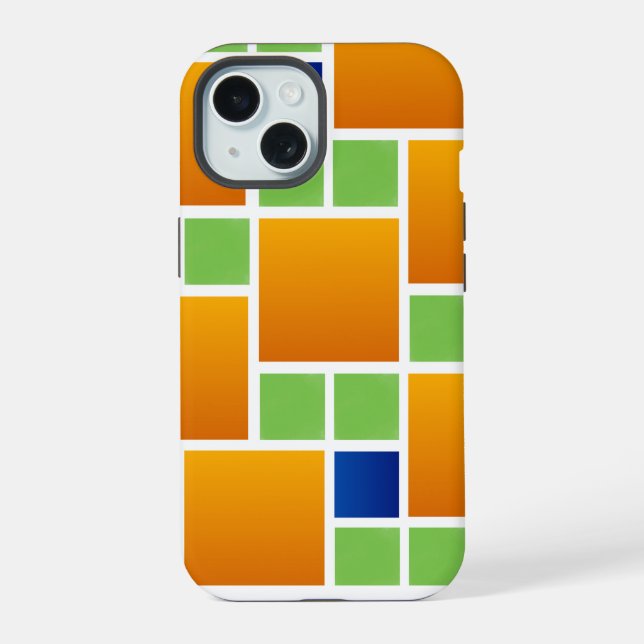 Orangene Gradientquadrate  iPhone 15 Hülle (Rückseite)