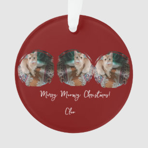 Orangene Katze, Foto Text Anpassen ,Meowy Weihnach Ornament