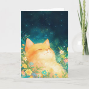 Orangene Katze friedlicher Schlaf Karte