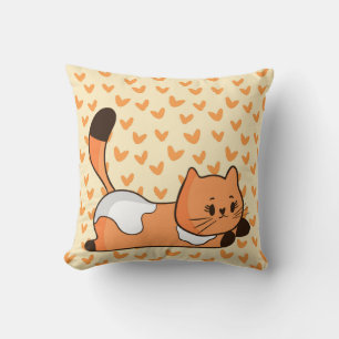 Orangene Katze Kissen