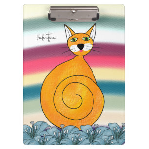 Orangene Katze Klemmbrett