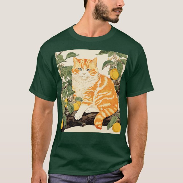 Orangene Katze T-Shirt (Vorderseite)