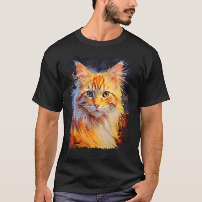 Orangene Katze T-Shirt (Vorderseite)