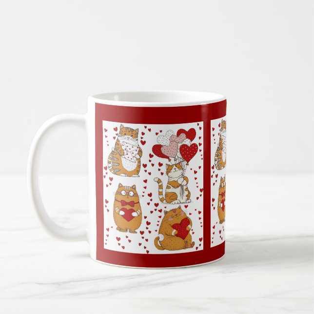 Orangene Katze Valentine  Kaffeetasse (Links)