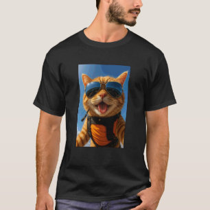Orangene Katzen Tierliebhaber Sky Diving Taucher Z T-Shirt