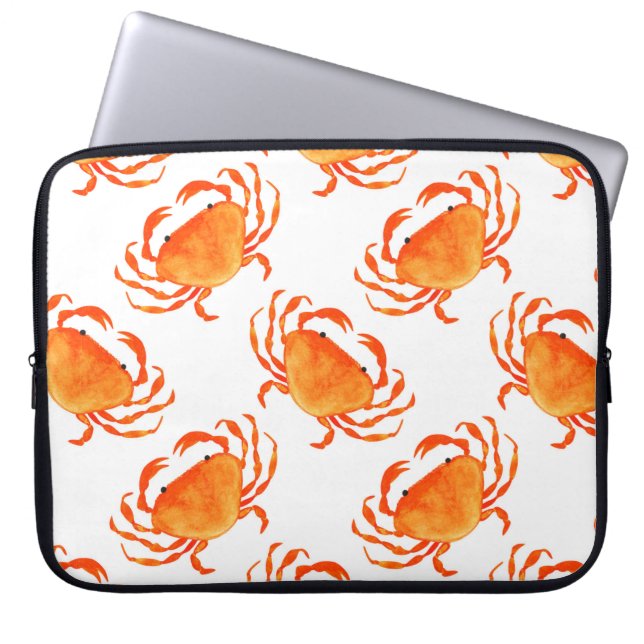 Orangene Krabben nahtloses Muster Laptopschutzhülle (Vorderseite)