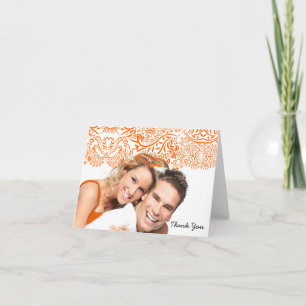 Orangene Liebesvögel Hochzeit Dankeskarten Dankeskarte