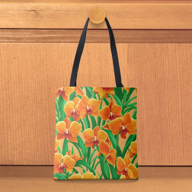 Orangene Orchideen-Tasche Tasche (Von Creator hochgeladen)
