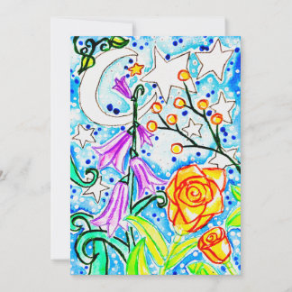 Orangene Rosen & Glockenblume Einladung