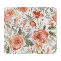 Orangene Rosen Wasserfarbe Botanisch Korallen Blum