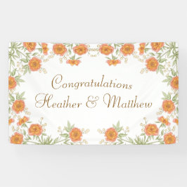 Orangene Rosenhochzeit Banner