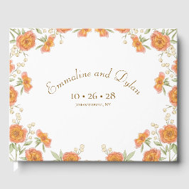 Orangene Rosenhochzeit Gästebuch