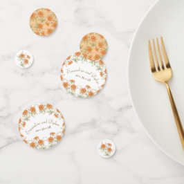 Orangene Rosenhochzeit Konfetti