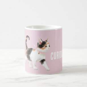 Orangene Schwarz Weiße Katze Kaffeetasse