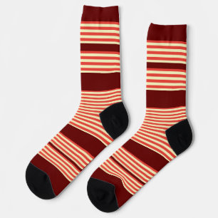 Orangene Streifen Dk Rot Socken