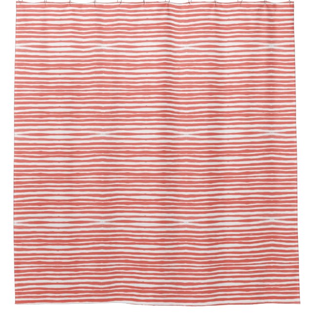 Orangene Streifen, Linien  Duschvorhang (Vorderseite)