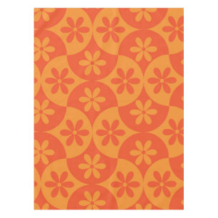 Orangene Tangerinenblüten auf Mittelalter-Schellac Tischdecke