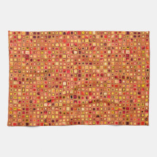 Orangene 'Terrakotta'-Textur-Mosaikfliesen-Muster Handtuch
