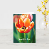 Orangene Tulpen-Grußkarte