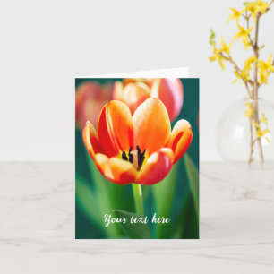 Orangene Tulpen-Grußkarte Karte