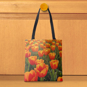 Orangene Tulpen-Tasche Tasche