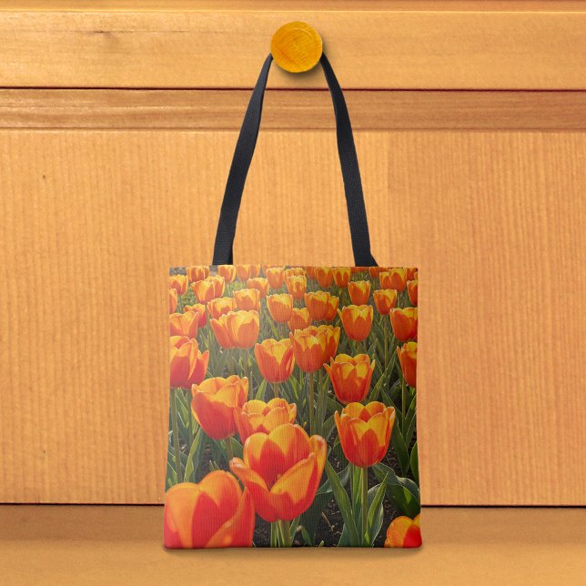 Orangene Tulpen-Tasche Tasche (Tote bag with orange tulips tote bag)