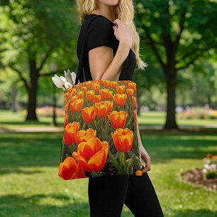 Orangene Tulpen-Tasche Tasche
