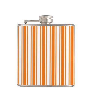 Orangene und weiße Bonbonstreifen Flachmann