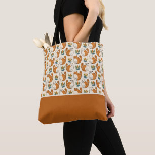 Orangene und weiße Katzen Naive Kunst Stil Farbblo Tasche