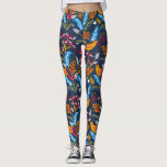 Orangene Vögel und botanische Fernen Whimsical Leggings<br><div class="desc">Kick dich zurück in diese tollen Leggings mit einem Muster von skurrilen Orangenvögeln,  bunten Blume und botanischen Farnen. Ideal für eine besondere Veranstaltung,  ein Training im Fitnessraum,  einen tropischen Urlaub oder ein Festival.</div>