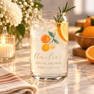 Orangene Wasserfarben-Hochzeitsbrunch individuell Dosenglas
