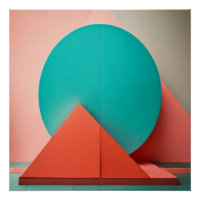 Orangene Würfel Explosion Geometrisch Abstrakt