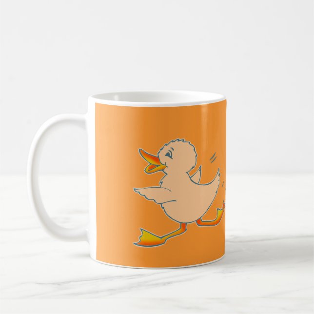 Orangenente-Tasse Kaffeetasse (Links)