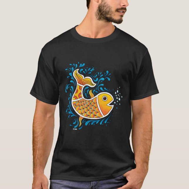 Orangener Fisch T-Shirt (Vorderseite)