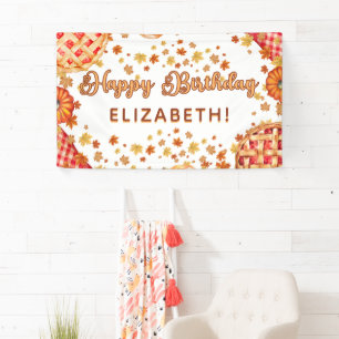 Orangener Kürbiskuchen Herbst Alles Gute zum Gebur Banner