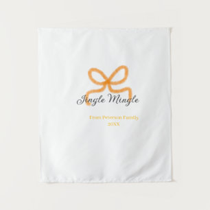 Orangener Schleifen-Jingle-Mingle Retro-Boho-Famil Wandteppich