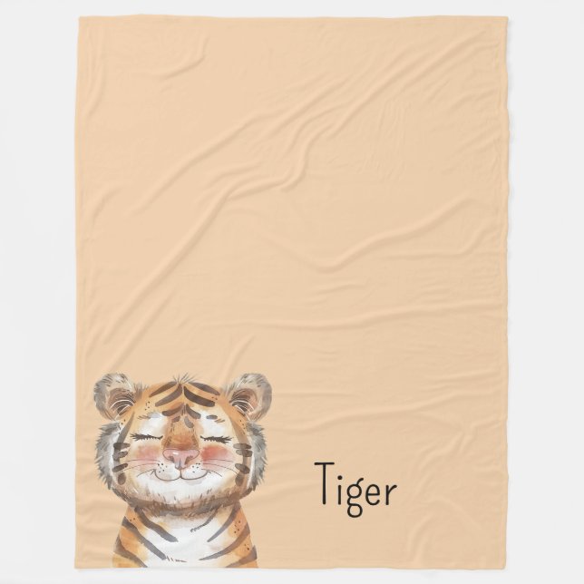Orangener Tiger Fleecedecke (Vorderseite)