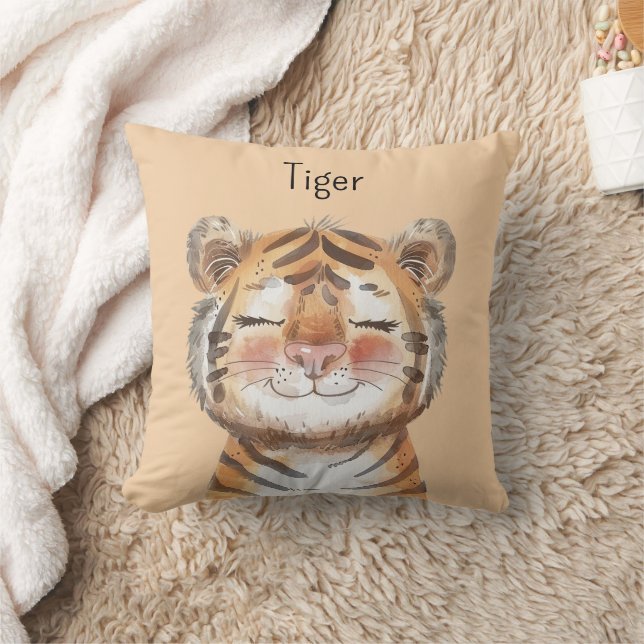 Orangener Tiger Kissen (Decke)