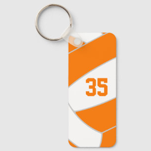 orangener Volleyball-Mannschaftsgeist personalisie Schlüsselanhänger