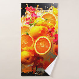 Orangenexplosion Badehandtuch