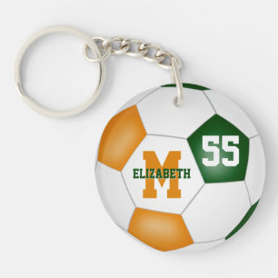 Orangenfarben der Schule - Fußball-Tasche Schlüsselanhänger