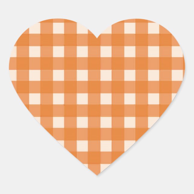 Orangenfarben Herz-Aufkleber (Vorderseite)