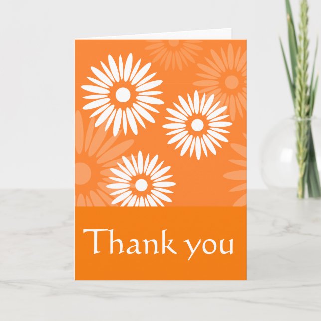 Orangenfarbene Sommerzeit Blume Danke Karte (Vorderseite)
