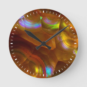Orangenfeueropal Runde Wanduhr