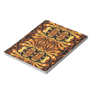 Orangenflames Stammmuster der Utopole Notizblock