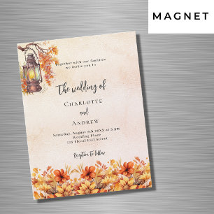 Orangenflorale, die sich durch eine luxuriöse Hoch Magneteinladung