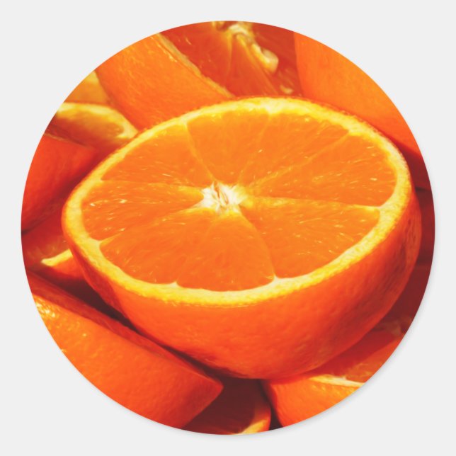 Orangenfotografie Runder Aufkleber (Vorderseite)