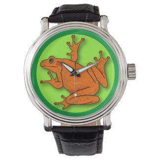 Orangenfrösche Armbanduhr