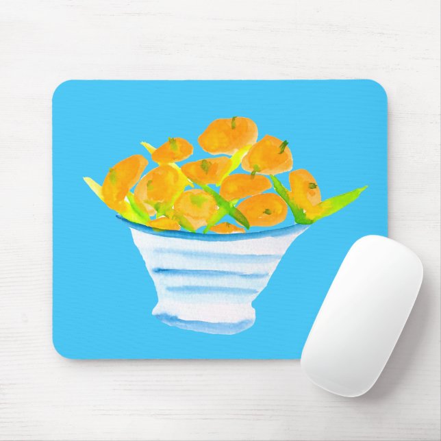 Orangenfrucht, Aquarellfrucht Mousepad (Mit Mouse)