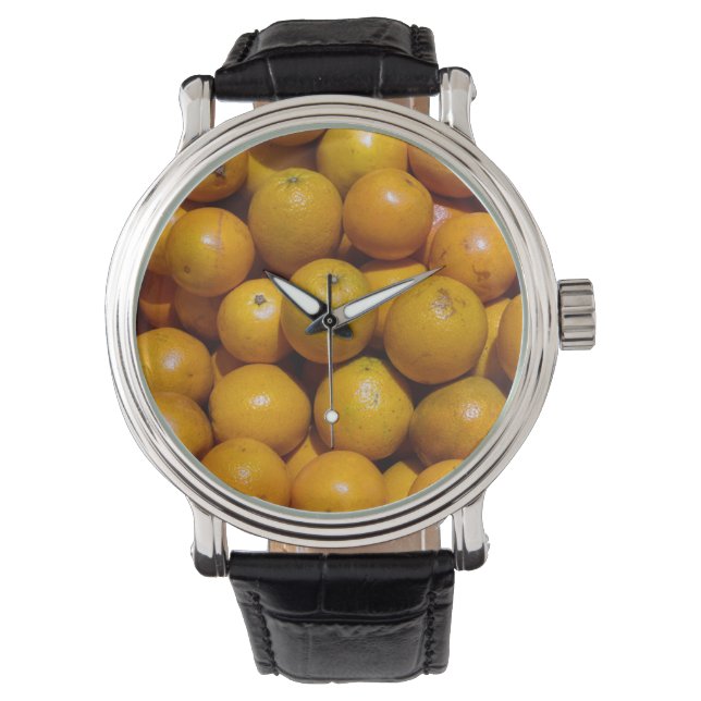 Orangenfrucht Florida Markt Orange Armbanduhr (Vorderseite)